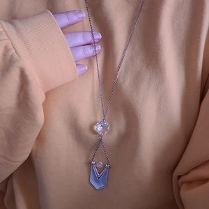 *One of a kind* silver and crystal chevron necklace